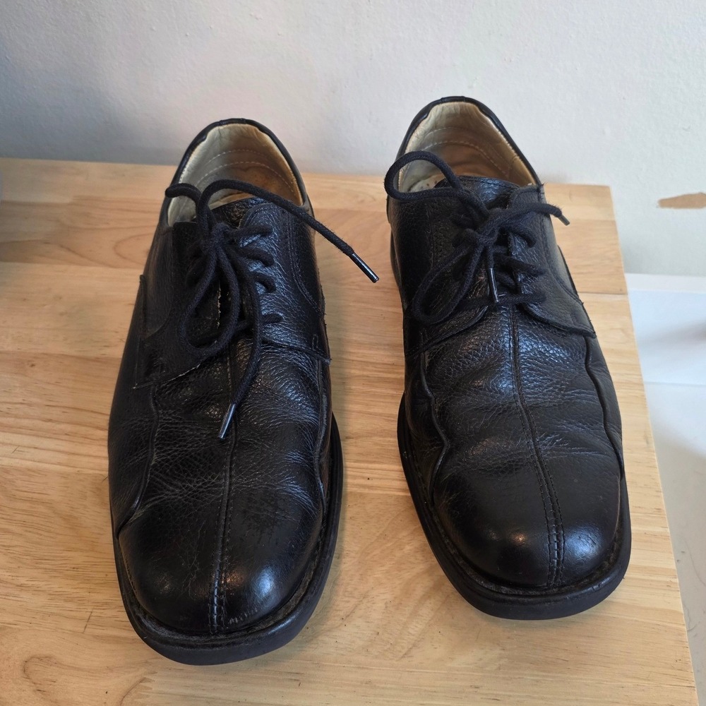 Belvedere Baybridge Men 9D Shoes Black Pebbled Leather Lace Up Oxford Brazil